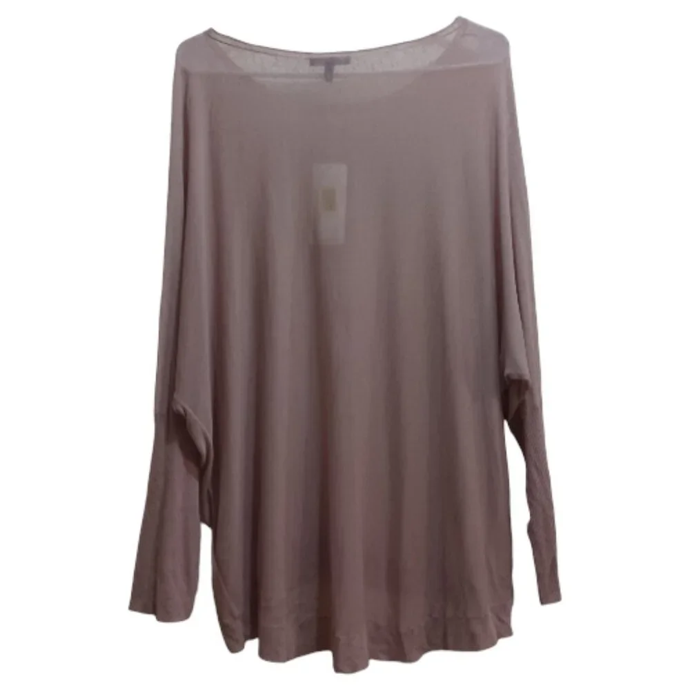 Eileen Fisher Sheer Viscose Linen Light Muted Pink Pullover Sweater Size L - Picture 3 of 7